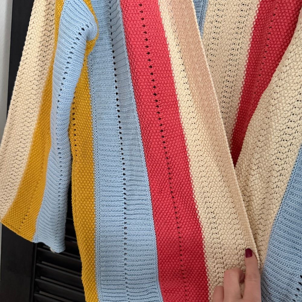 Judith March Colorful Striped Knit Sweater Cardigan Women’s Size M - Picture 9 of 10